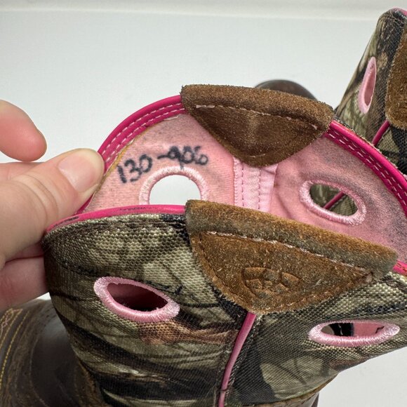 Ariat Pink Camo Brown Leather Western Cowboy Boots Women's Size 6.5 - Picture 10 of 10